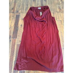 Michael stars nwt mini dress maroon wine low neck line shift dress size medium